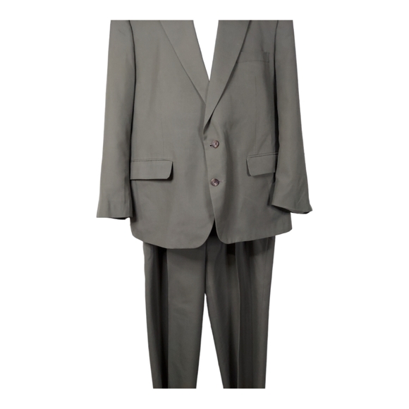 Gerald Austin London NY 40R 40/30 2 Button Green Suit Blazer Sports Coat Pants - Picture 7 of 14